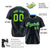 Custom Black Blue Pinstripe Neon-Green Blue Authentic Baseball Jersey