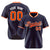 Custom Navy Orange Pinstripe Orange-White Authentic Baseball Jersey