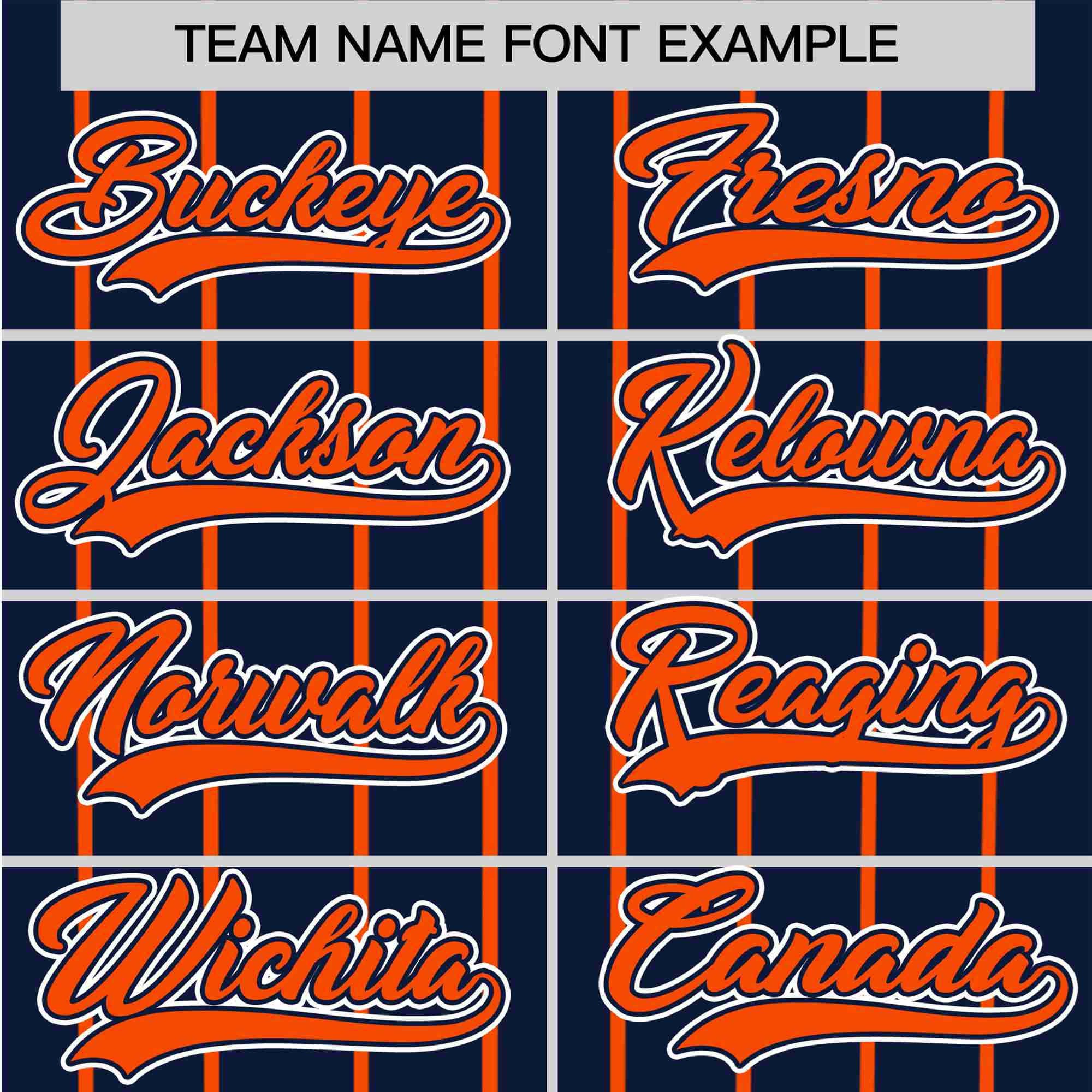 Custom Navy Orange Pinstripe Orange-White Authentic Baseball Jersey