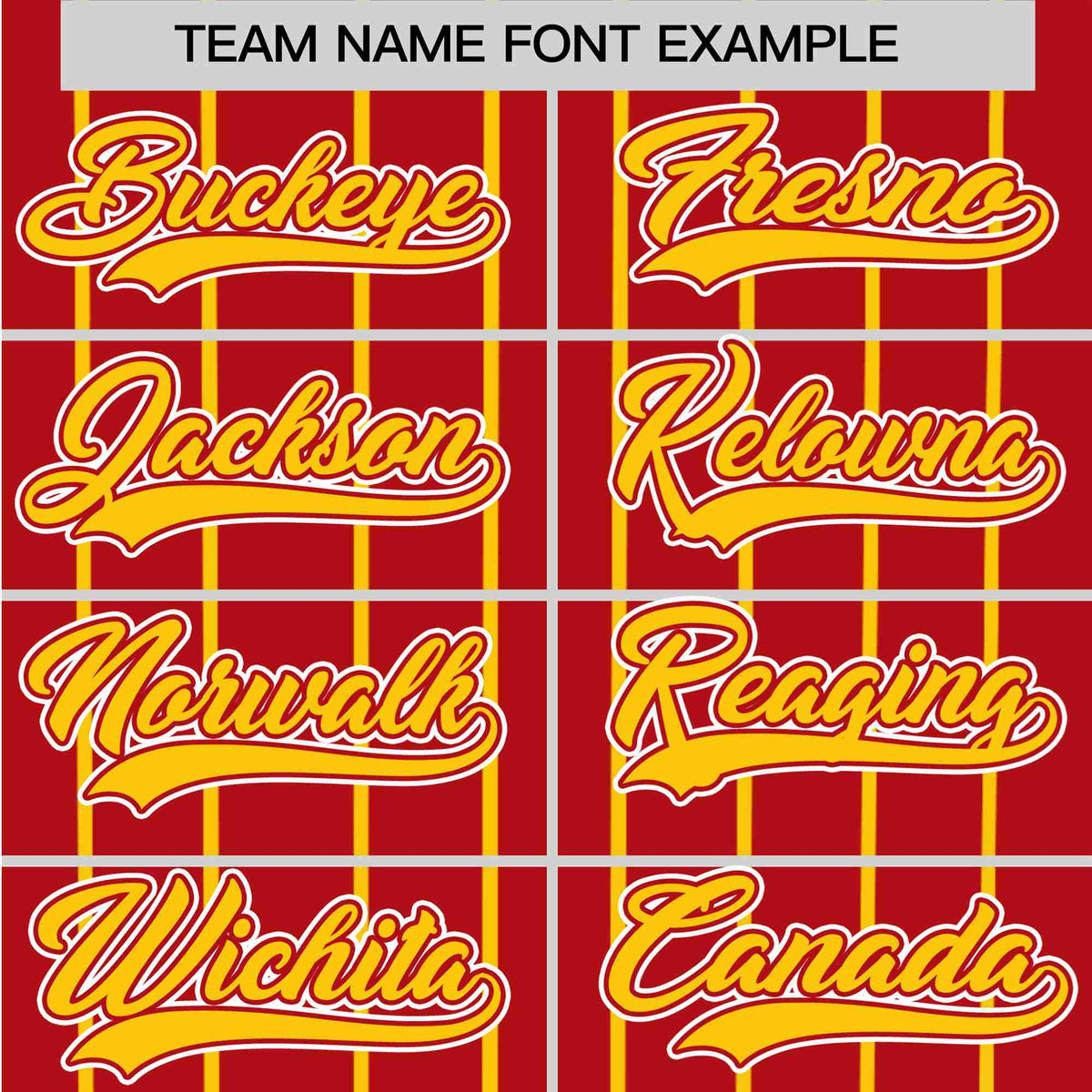 Custom Red Yellow Pinstripe Yellow-White Authentic Baseball Jersey