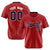 Custom Red Navy Pinstripe Navy-White Authentic Baseball Jersey