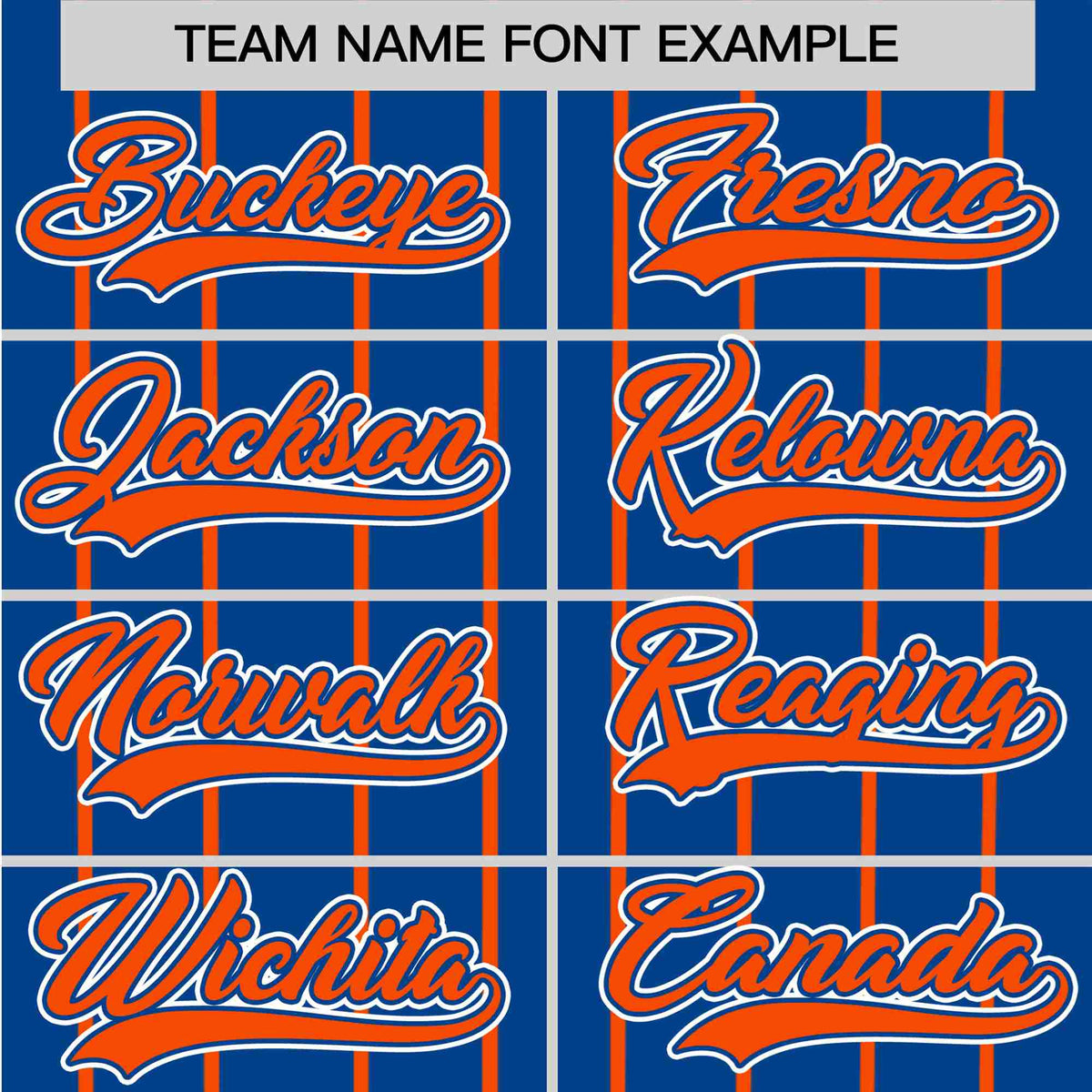 Custom Blue Orange Pinstripe Orange-White Authentic Baseball Jersey