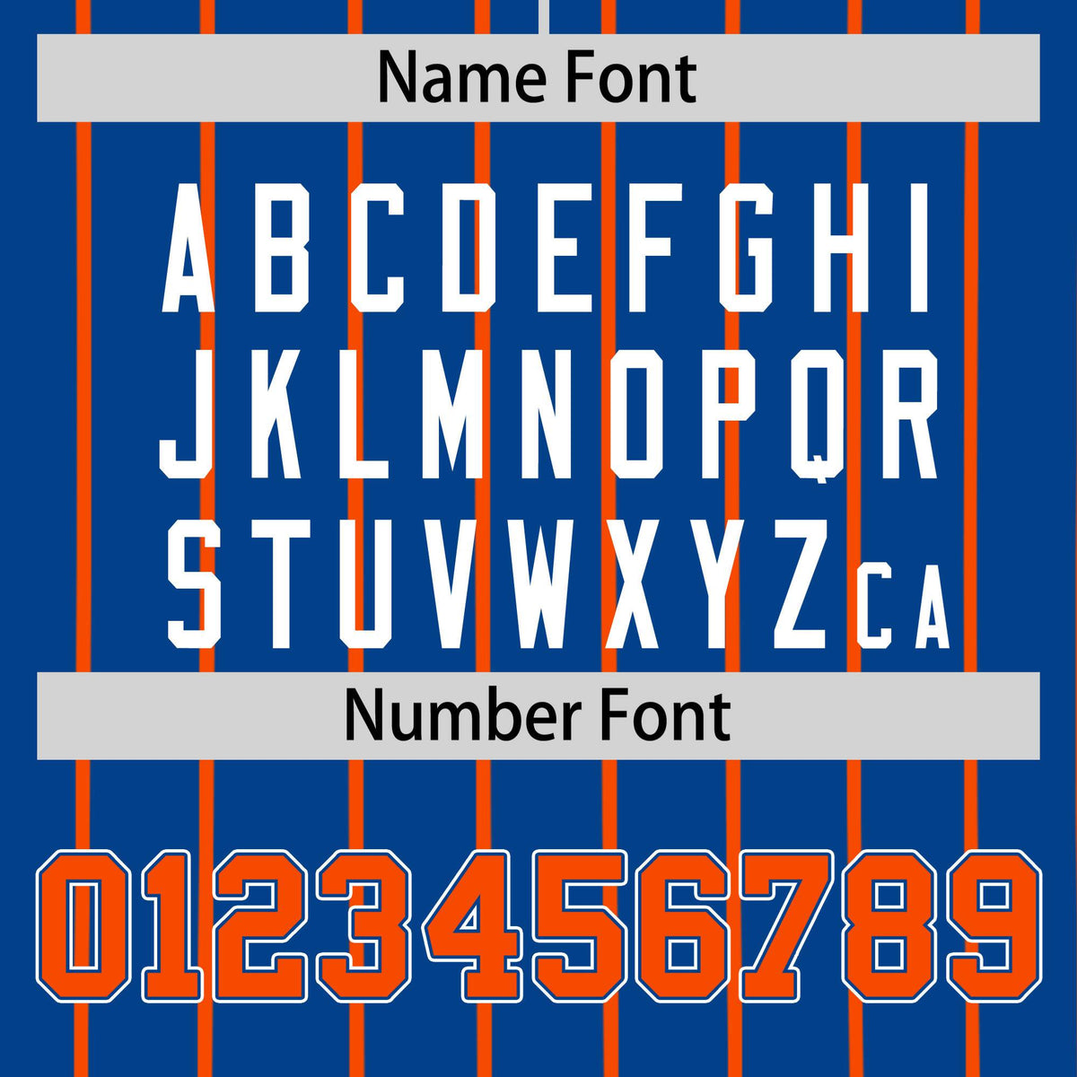 Custom Blue Orange Pinstripe Orange-White Authentic Baseball Jersey