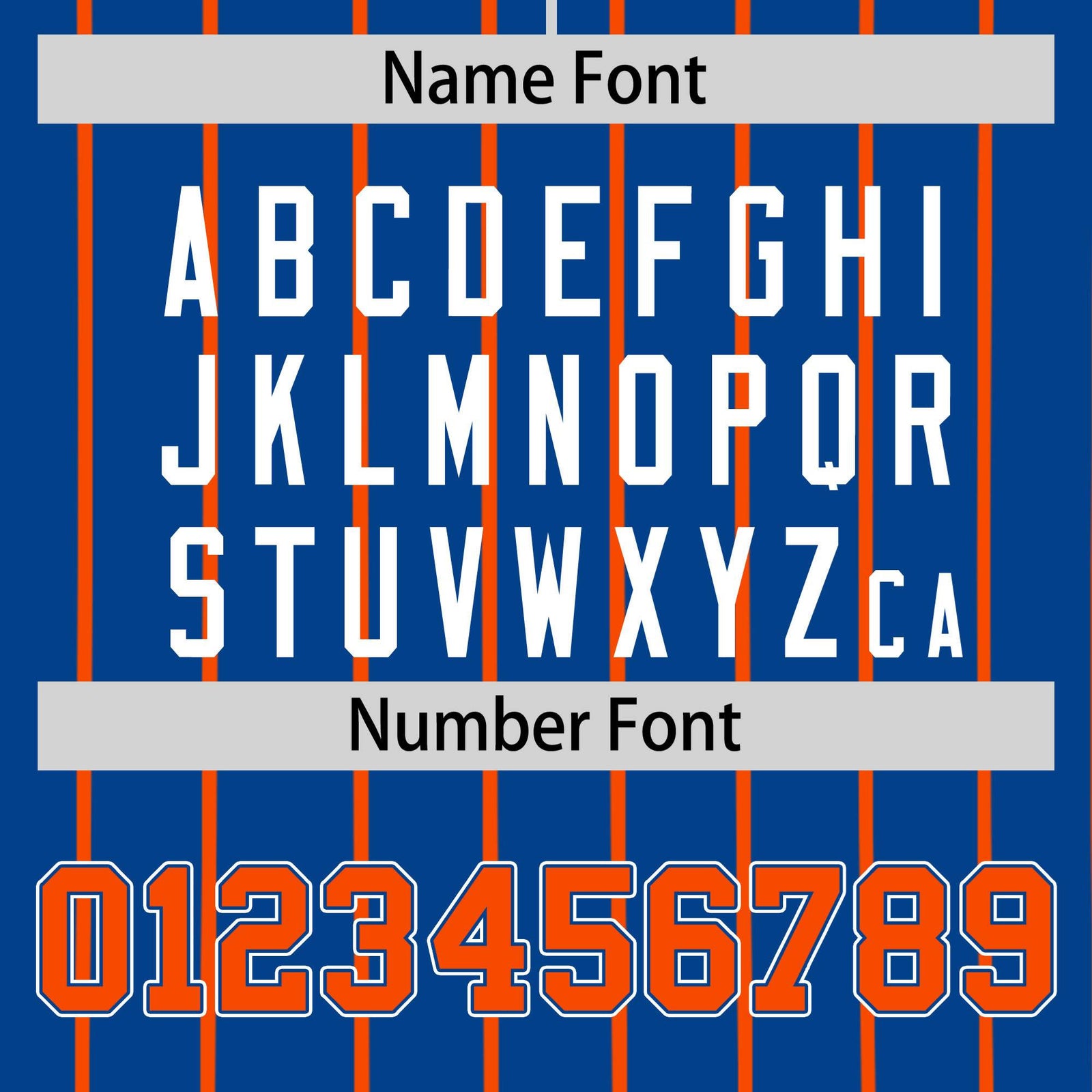 Custom Blue Orange Pinstripe Orange-White Authentic Baseball Jersey