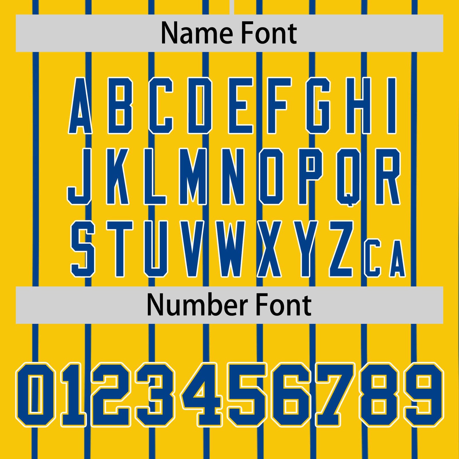 Custom Yellow Blue Pinstripe Blue-White Authentic Baseball Jersey