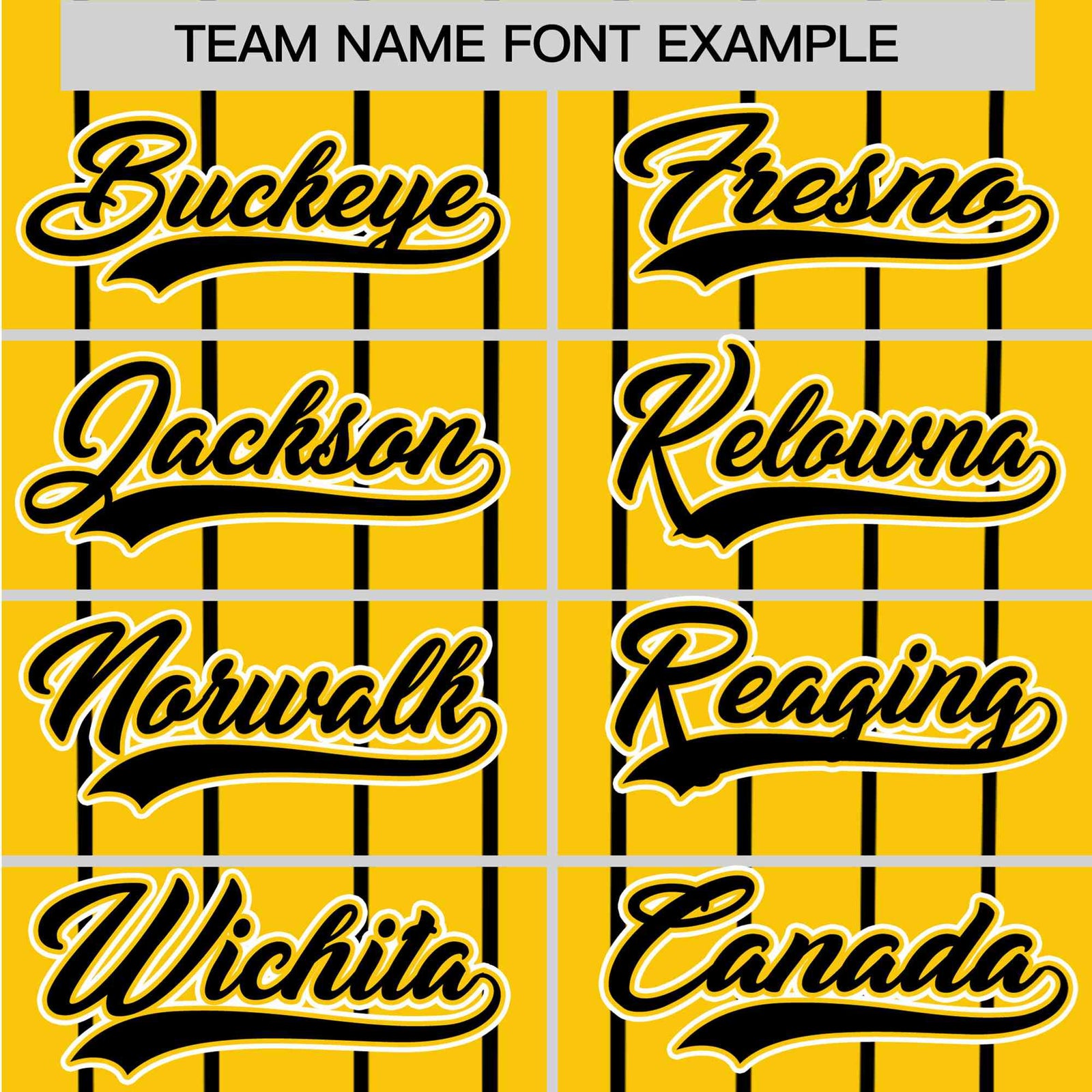 Custom Yellow Black Pinstripe Black-White Authentic Baseball Jersey