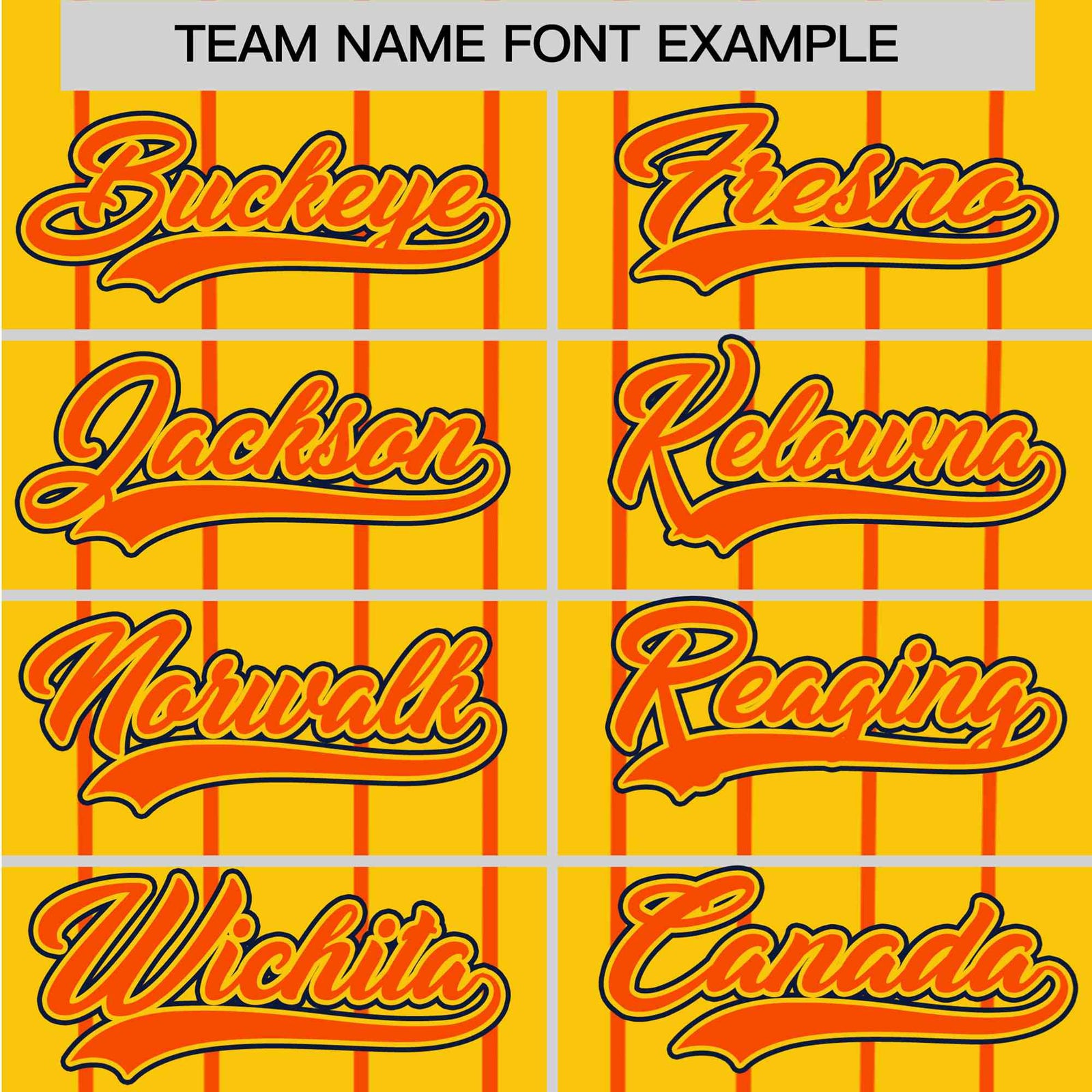 Custom Yellow Orange Pinstripe Orange-Black Authentic Baseball Jersey