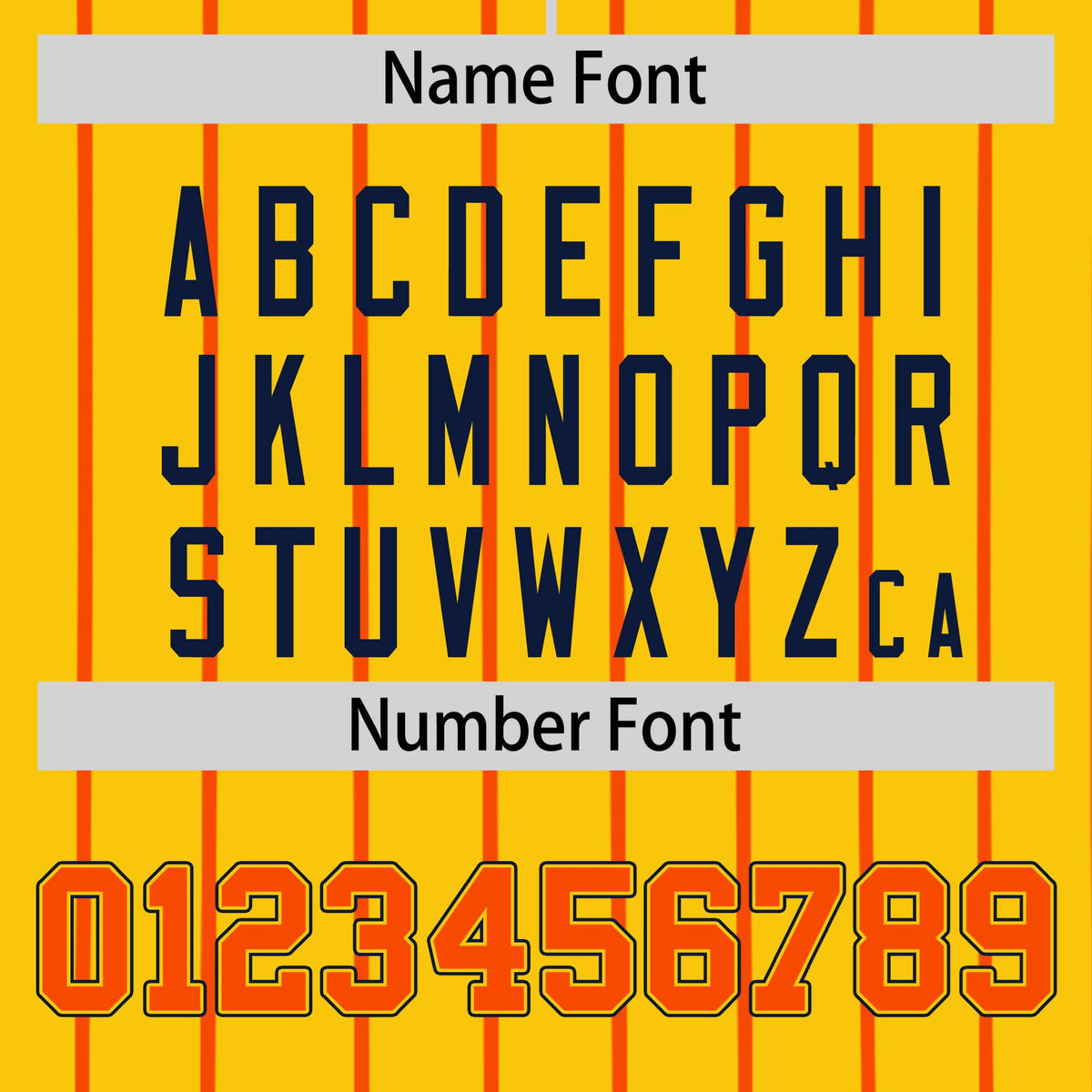 Custom Yellow Orange Pinstripe Orange-Black Authentic Baseball Jersey