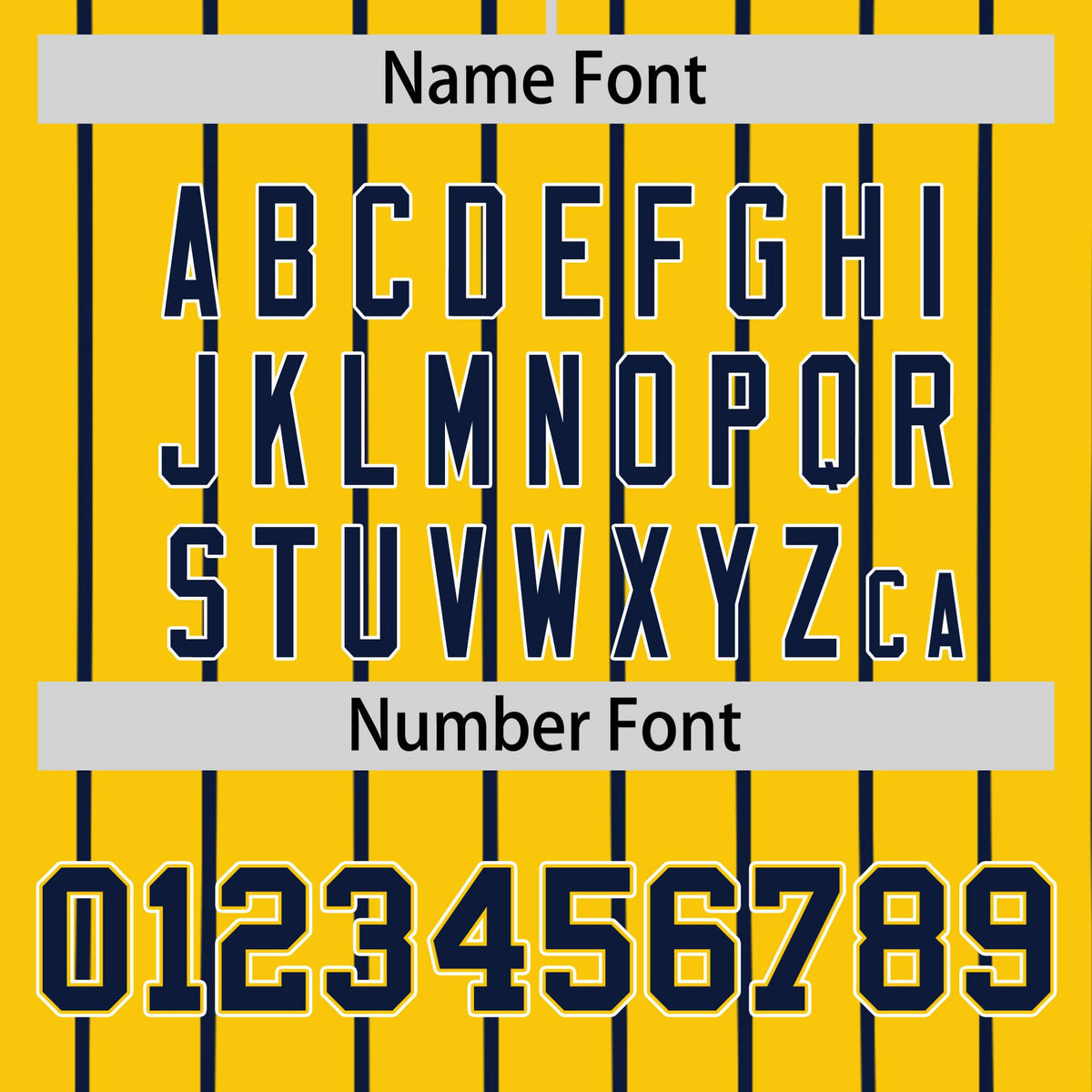 Custom Yellow Navy Pinstripe Navy-White Authentic Baseball Jersey