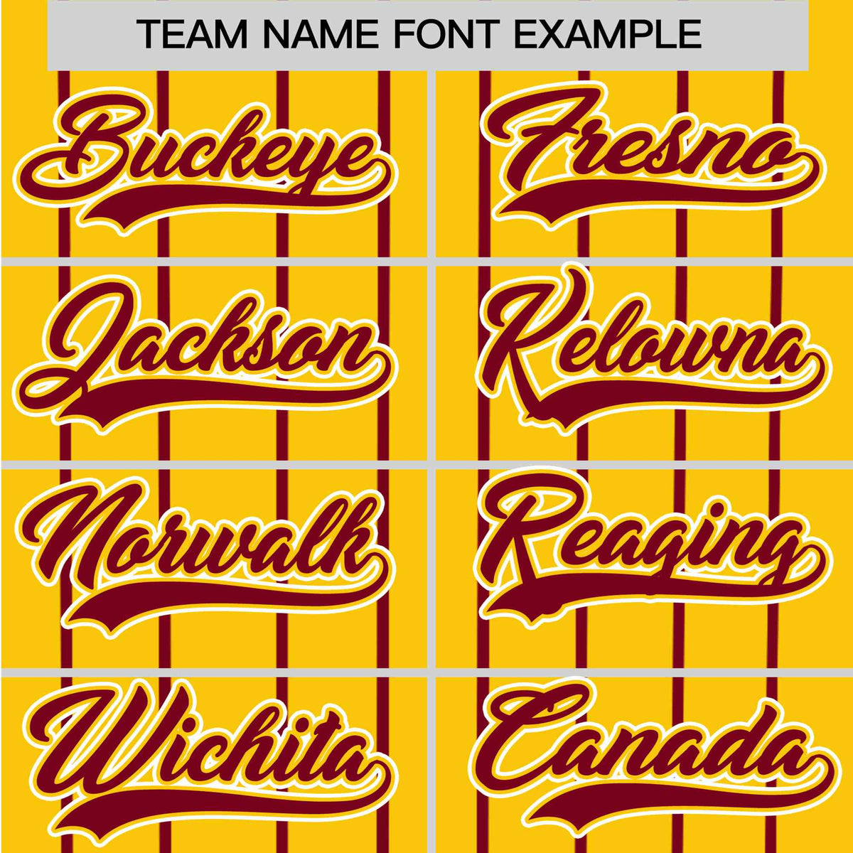 Custom Yellow Burgundy Pinstripe Burgundy-White Authentic Baseball Jersey