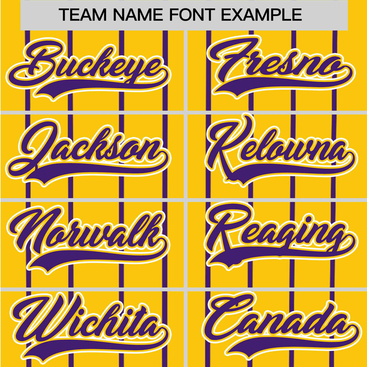 Custom Yellow Purple Pinstripe Purple-White Authentic Baseball Jersey