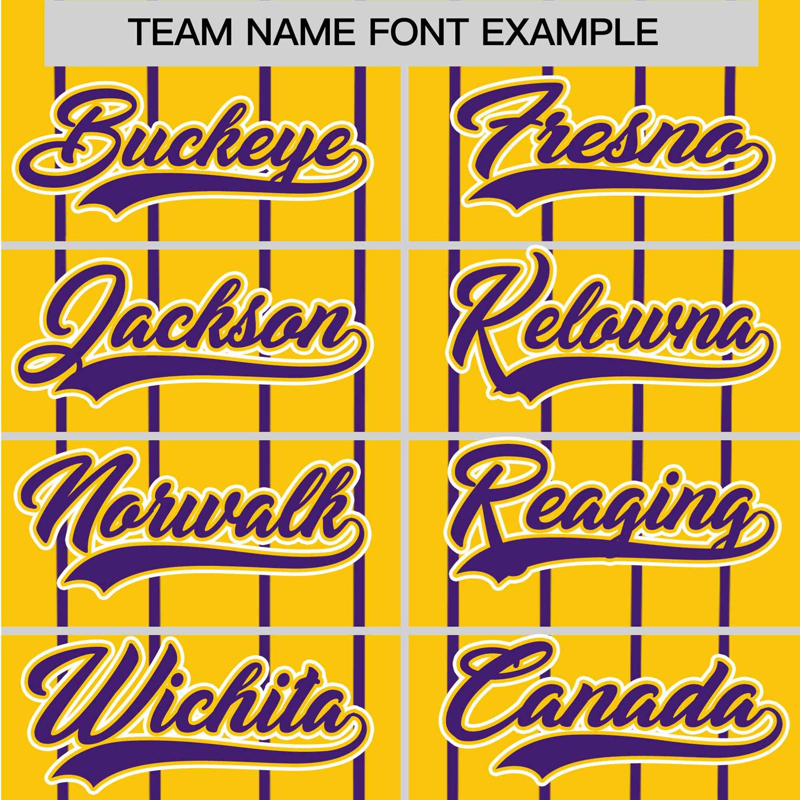 Custom Yellow Purple Pinstripe Purple-White Authentic Baseball Jersey