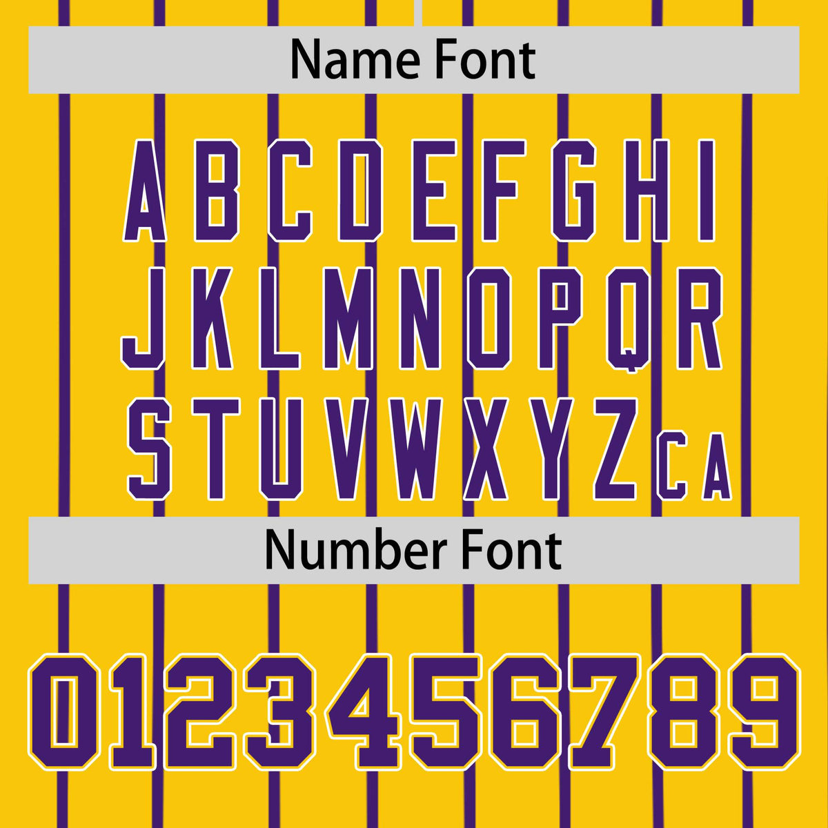 Custom Yellow Purple Pinstripe Purple-White Authentic Baseball Jersey