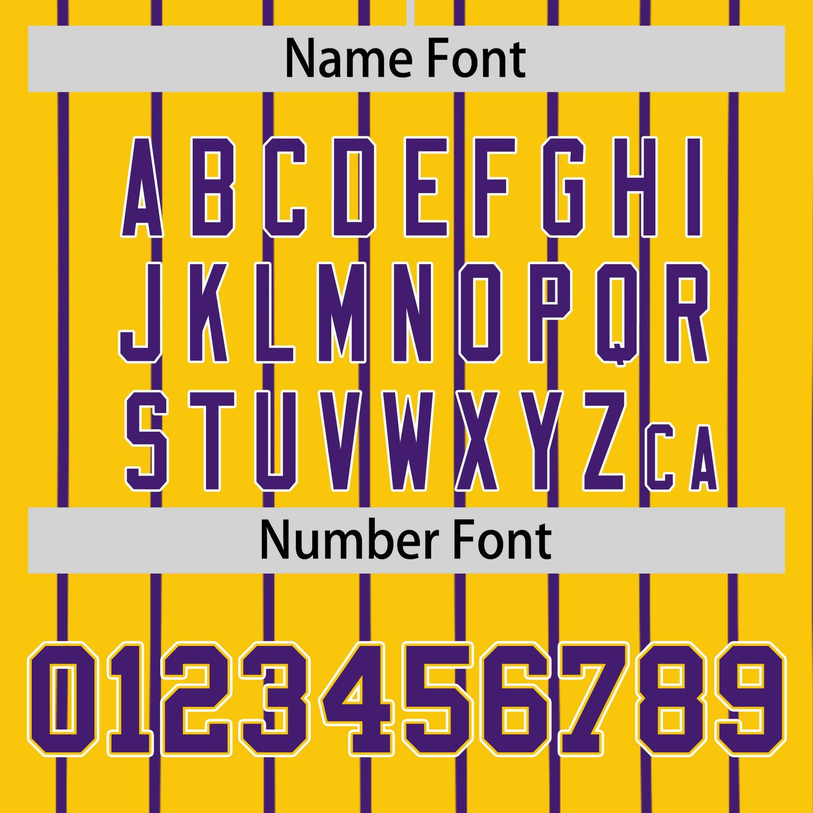 Custom Yellow Purple Pinstripe Purple-White Authentic Baseball Jersey