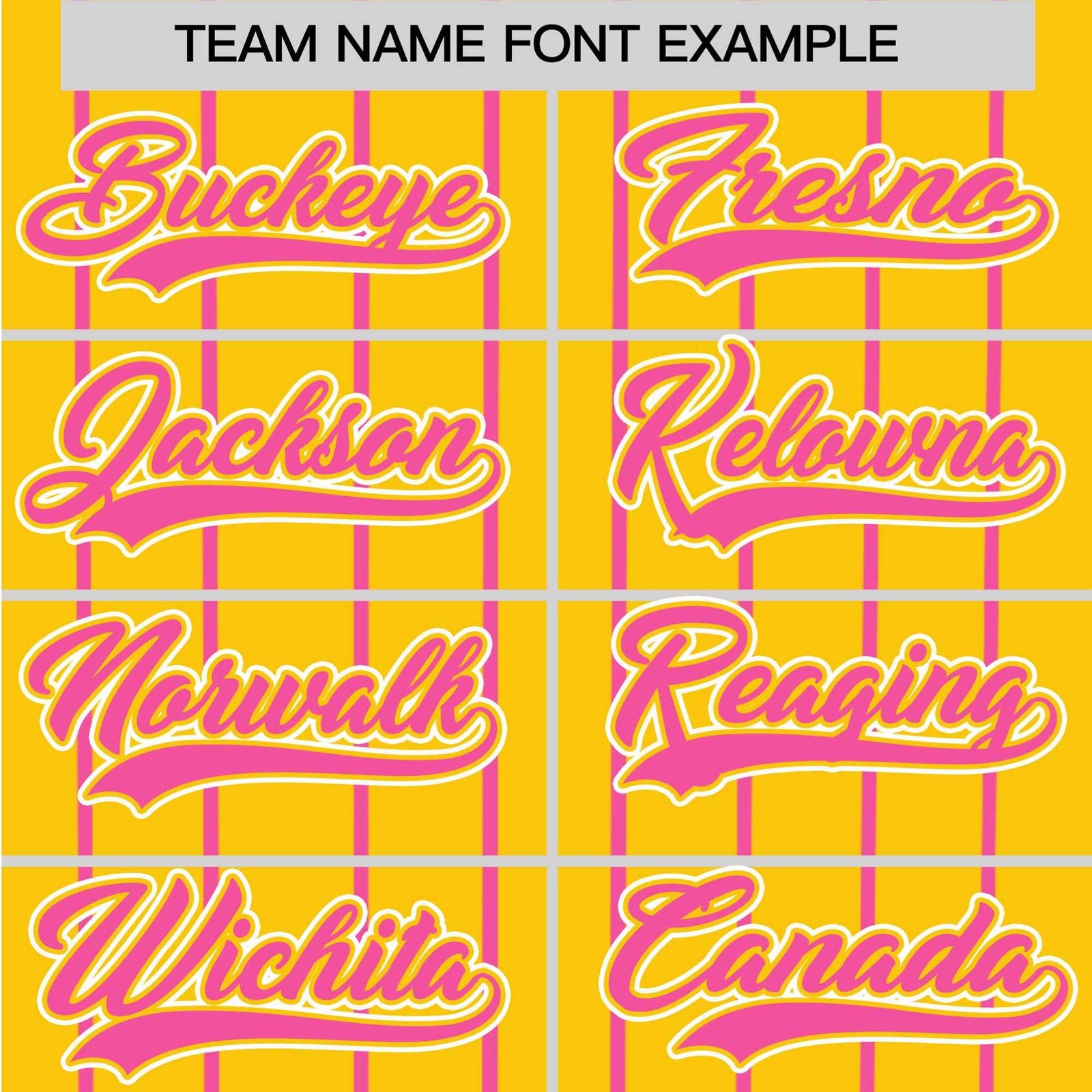 Custom Yellow Pink Pinstripe Pink-White Authentic Baseball Jersey