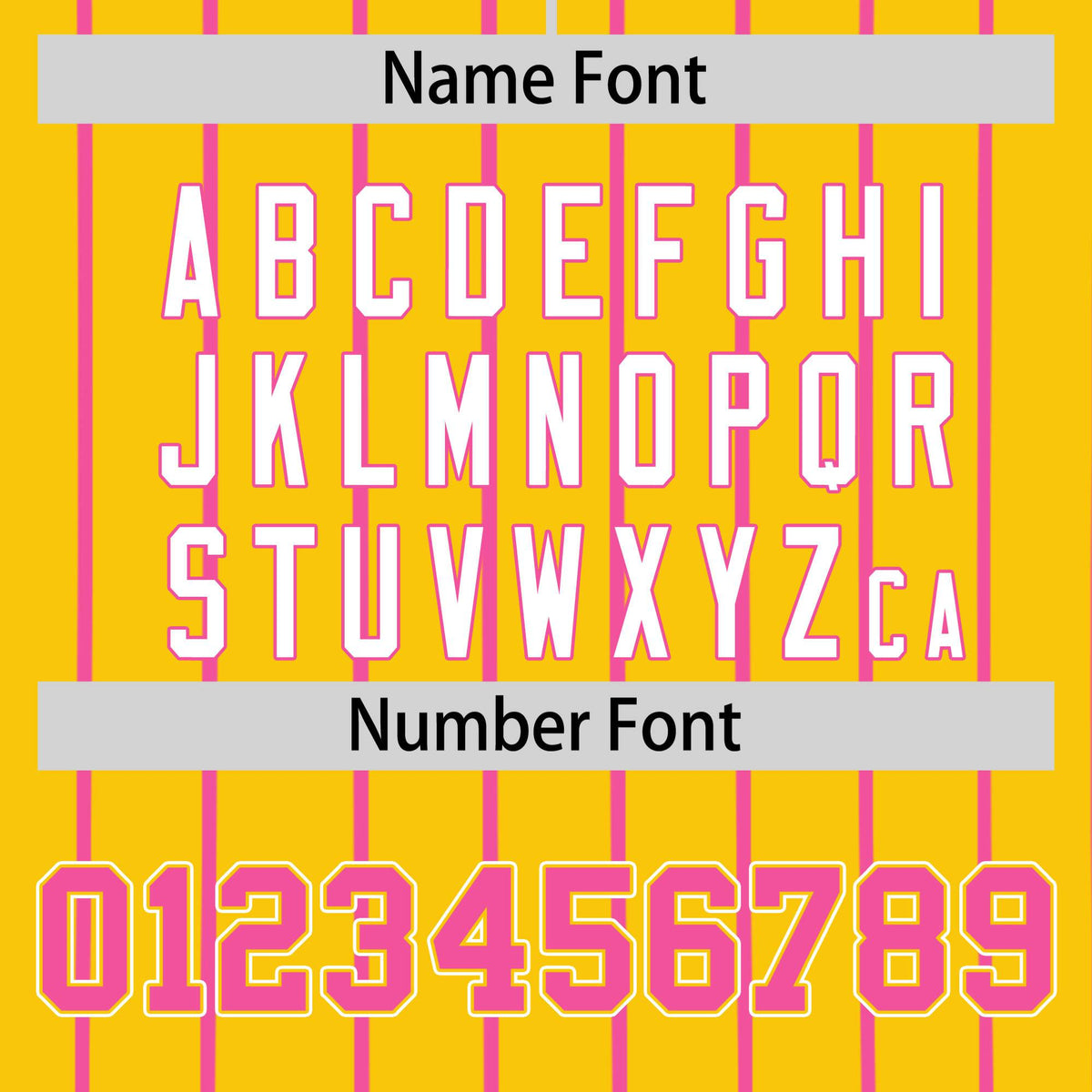 Custom Yellow Pink Pinstripe Pink-White Authentic Baseball Jersey