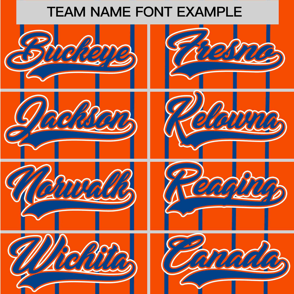 Custom Orange Blue Pinstripe Blue-White Authentic Baseball Jersey