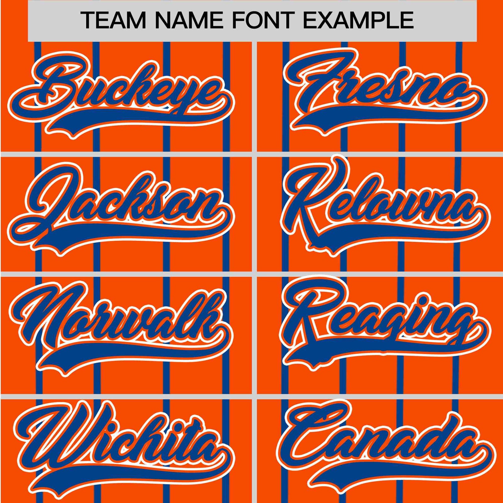 Custom Orange Blue Pinstripe Blue-White Authentic Baseball Jersey