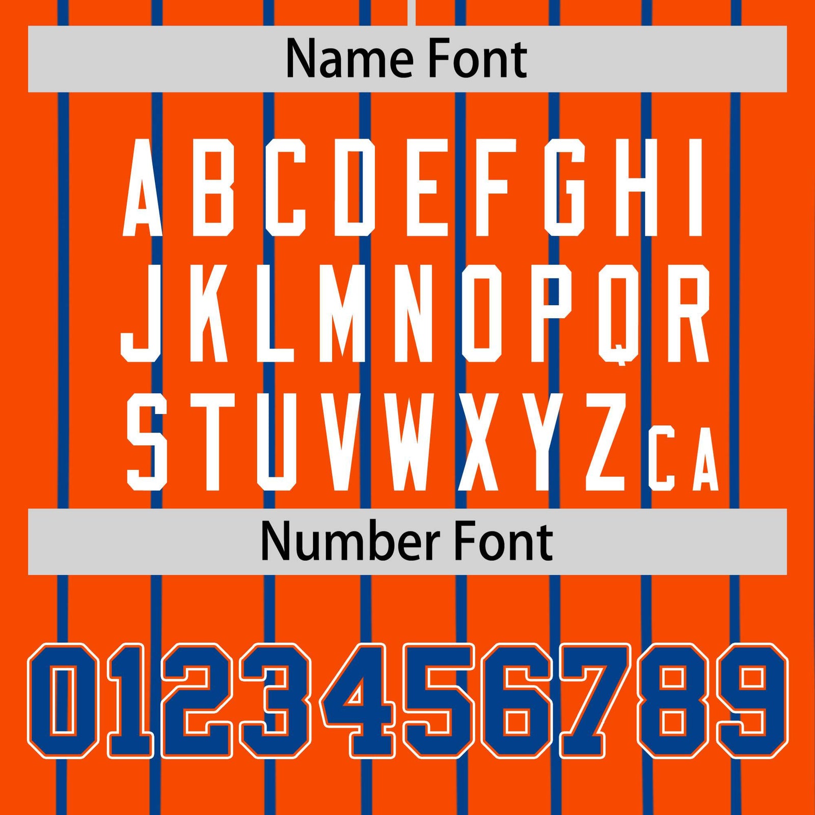 Custom Orange Blue Pinstripe Blue-White Authentic Baseball Jersey