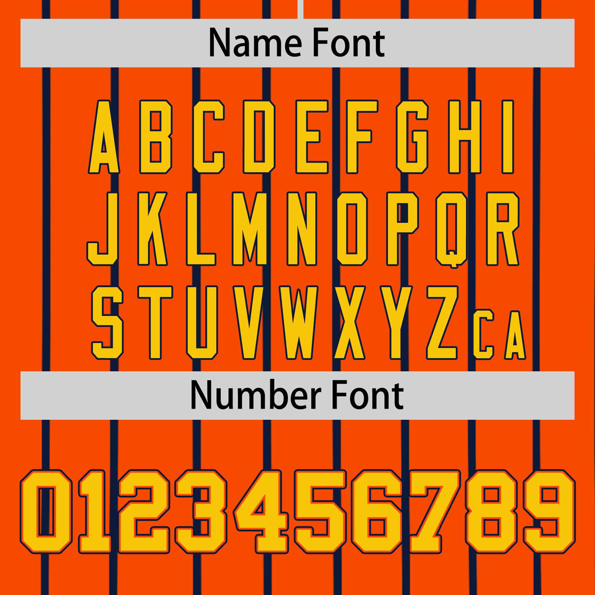 Custom Orange Navy Pinstripe Gold-Navy Authentic Baseball Jersey