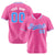 Custom Pink Blue Pinstripe Blue-White Authentic Baseball Jersey