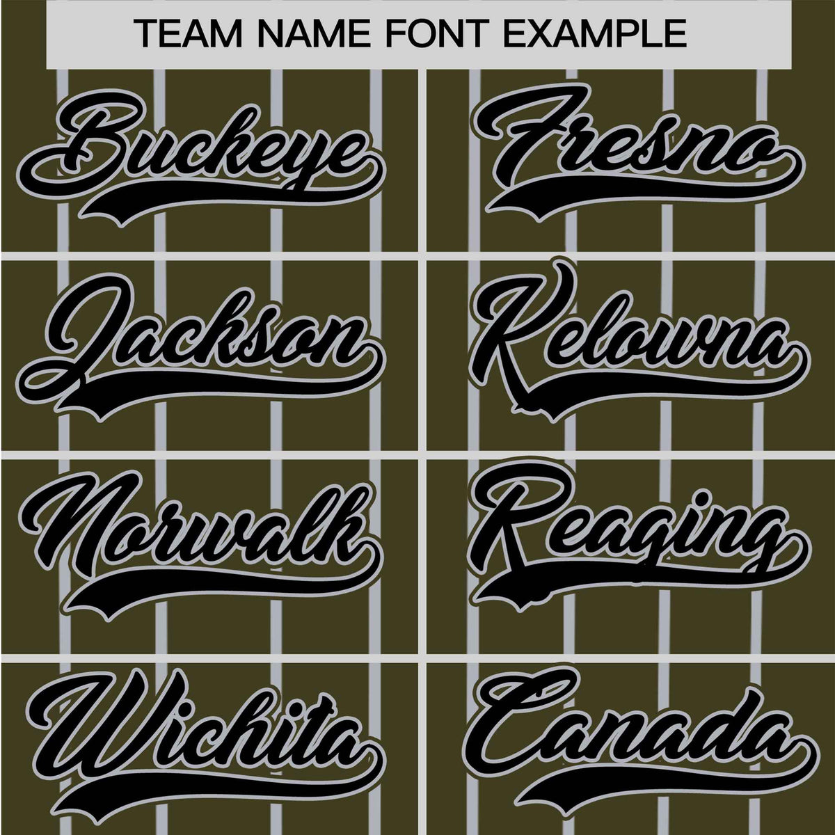 Custom Olive Black Pinstripe Black-Gray Authentic Baseball Jersey