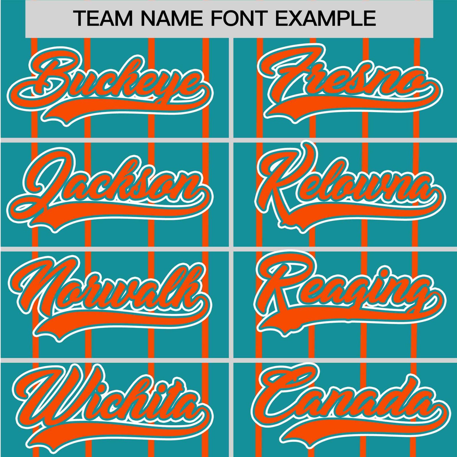 Custom Aqua Orange Pinstripe Orange-White Authentic Baseball Jersey