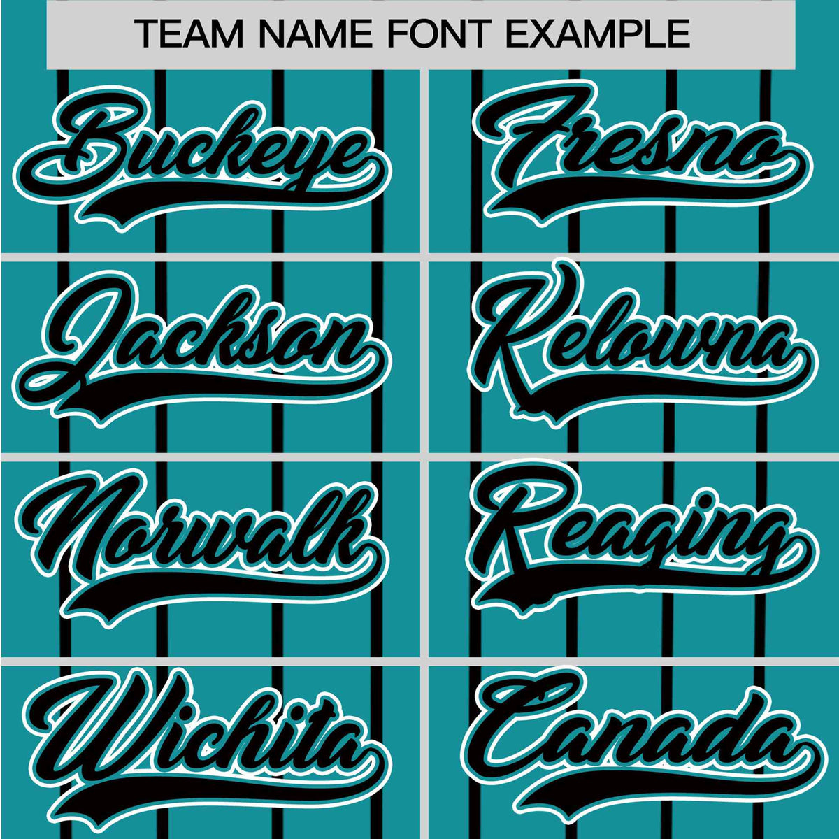 Custom Aqua Black Pinstripe Black-White Authentic Baseball Jersey