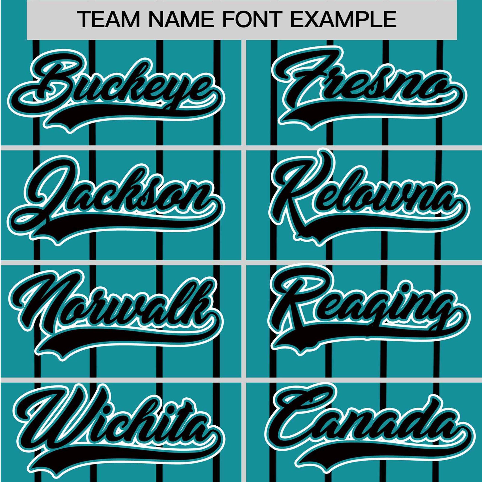 Custom Aqua Black Pinstripe Black-White Authentic Baseball Jersey