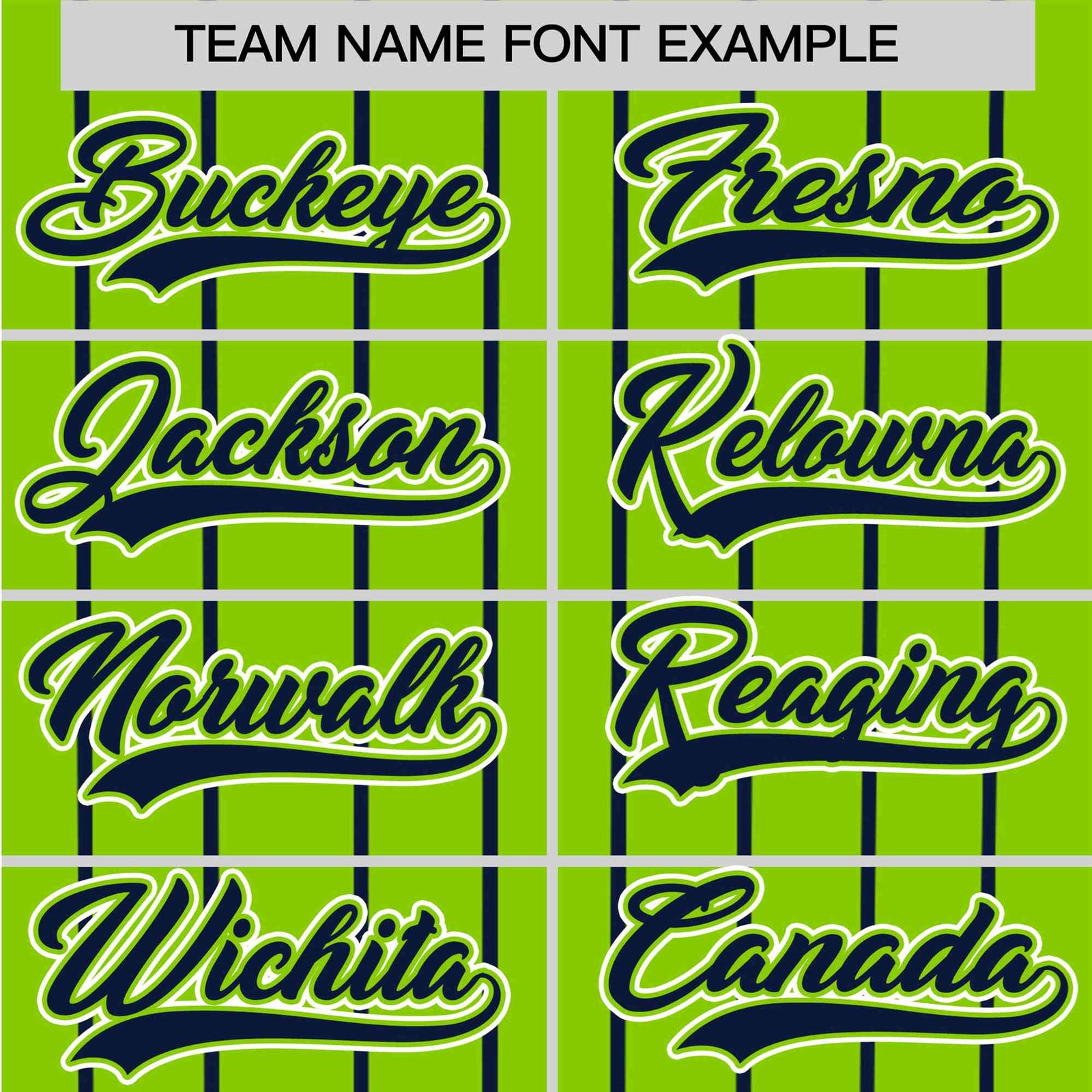 Custom Neon Green Navy Pinstripe Navy-White Authentic Baseball Jersey