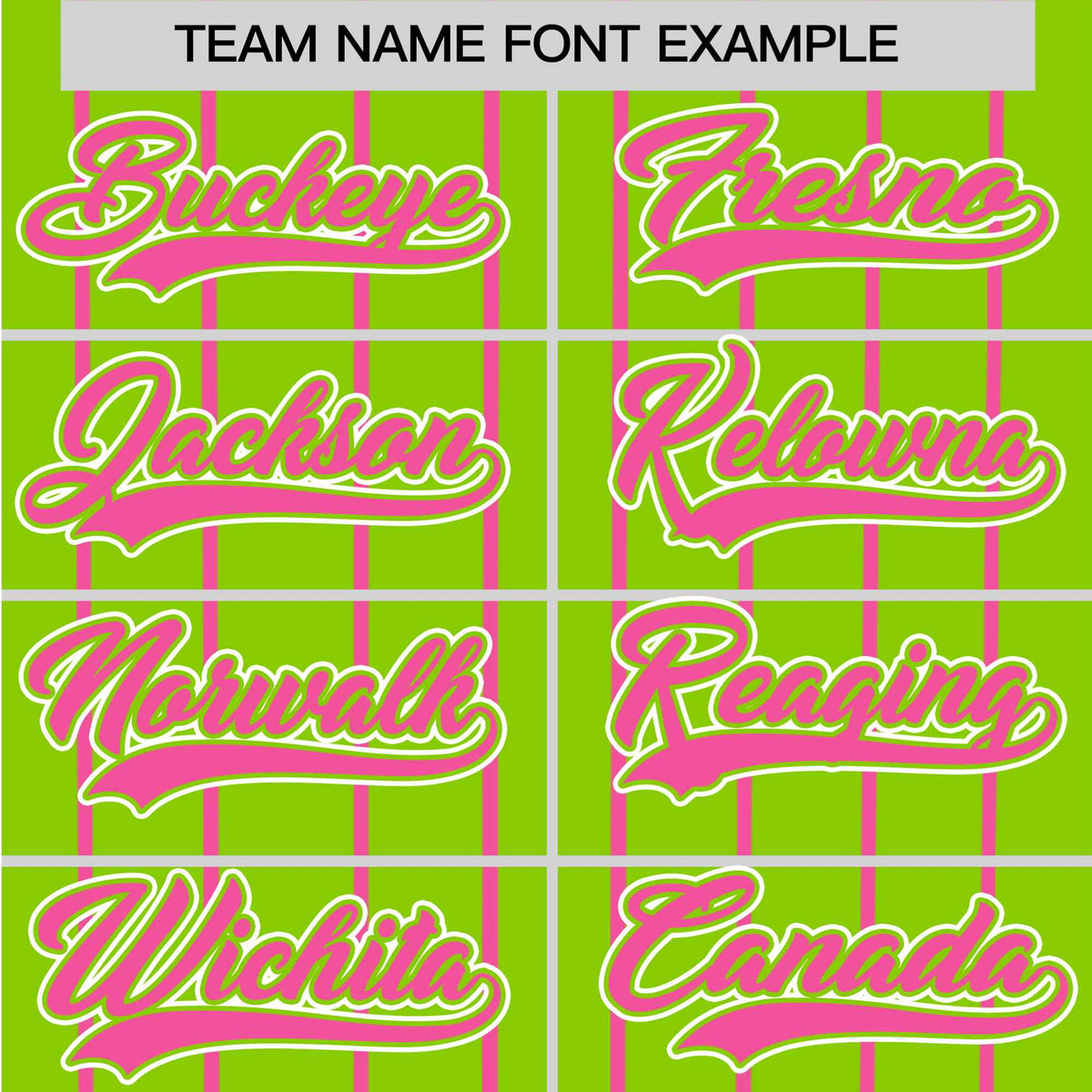 Custom Neon Green Pink Pinstripe Pink-White Authentic Baseball Jersey