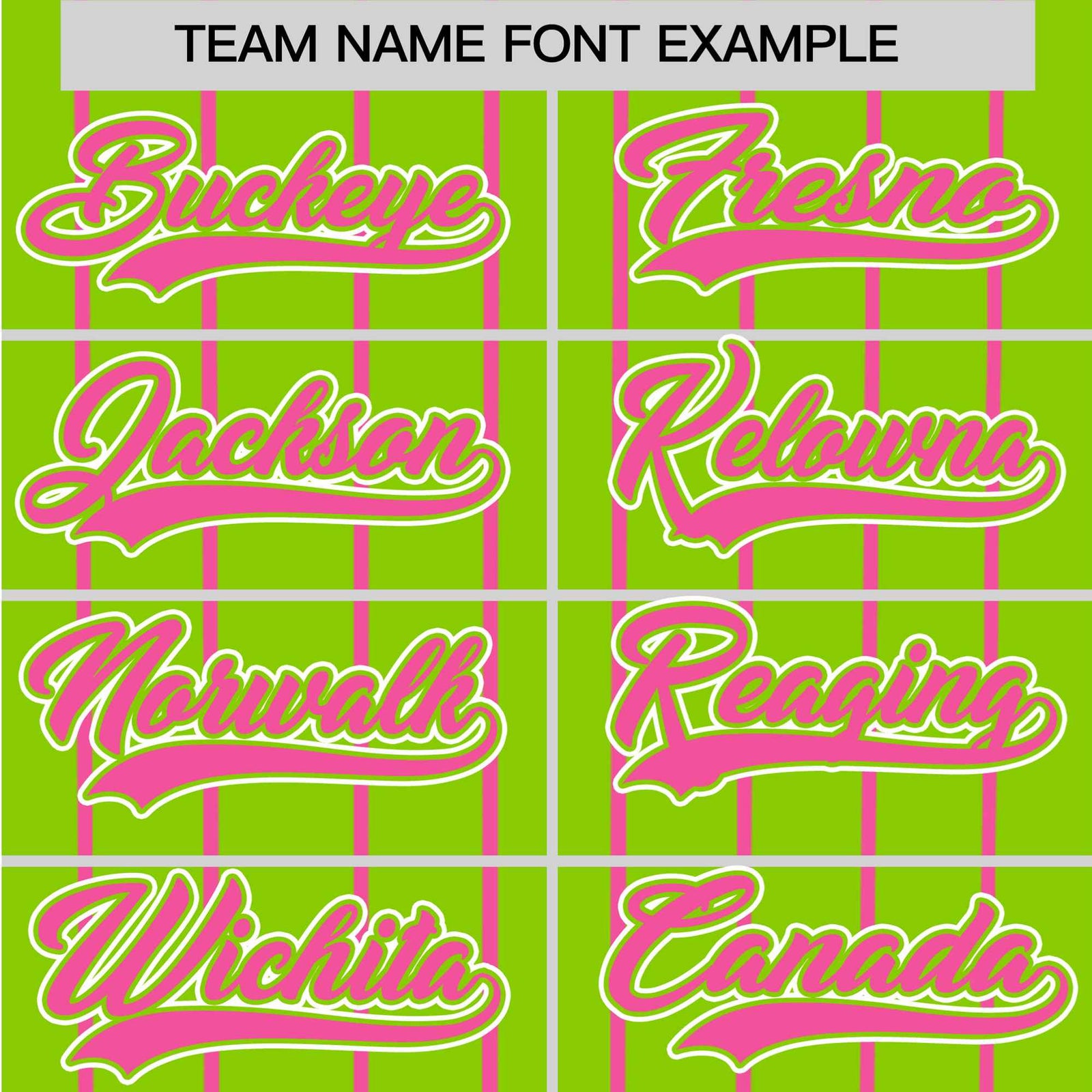 Custom Neon Green Pink Pinstripe Pink-White Authentic Baseball Jersey