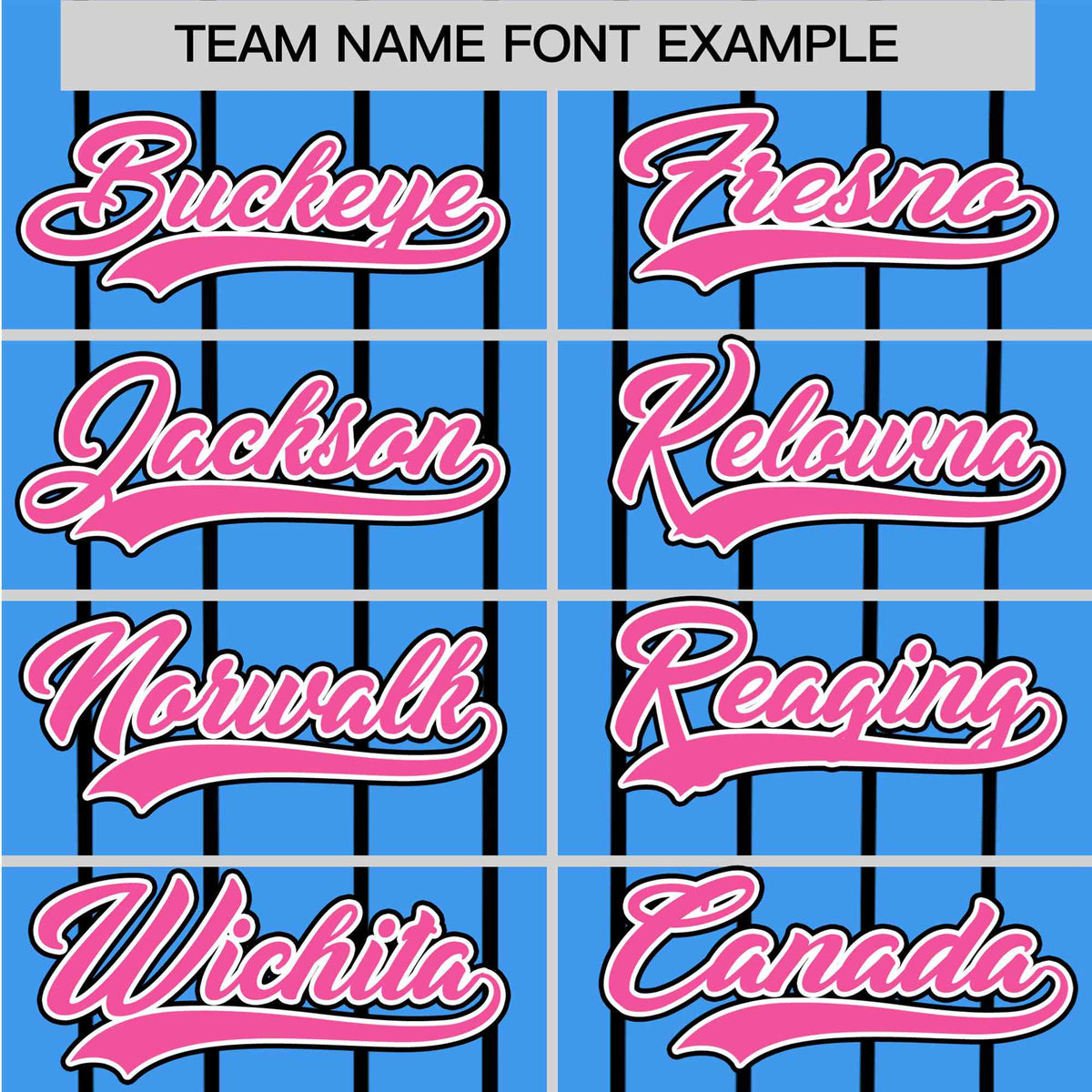 Custom Sky Blue Black Pinstripe Pink-White Authentic Baseball Jersey