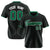 Custom Black Green Pinstripe Green-White Authentic Baseball Jersey