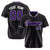 Custom Black Purple Pinstripe Purple-White Authentic Baseball Jersey