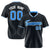 Custom Black Blue Pinstripe Blue-White Authentic Baseball Jersey