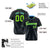 Custom Black Blue Pinstripe Neon-Green Blue Authentic Baseball Jersey