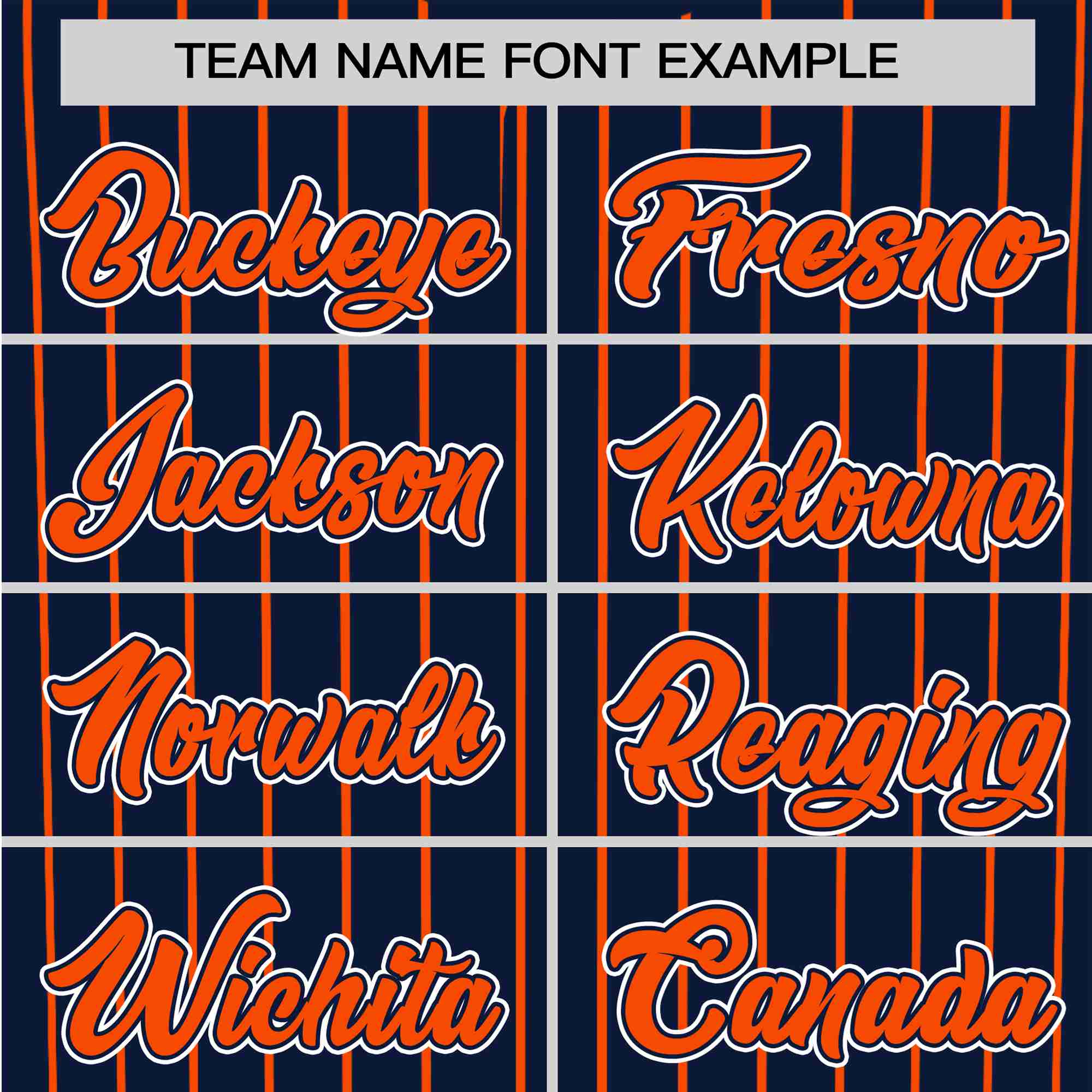 Custom Navy Orange Pinstripe Orange-White Authentic Baseball Jersey