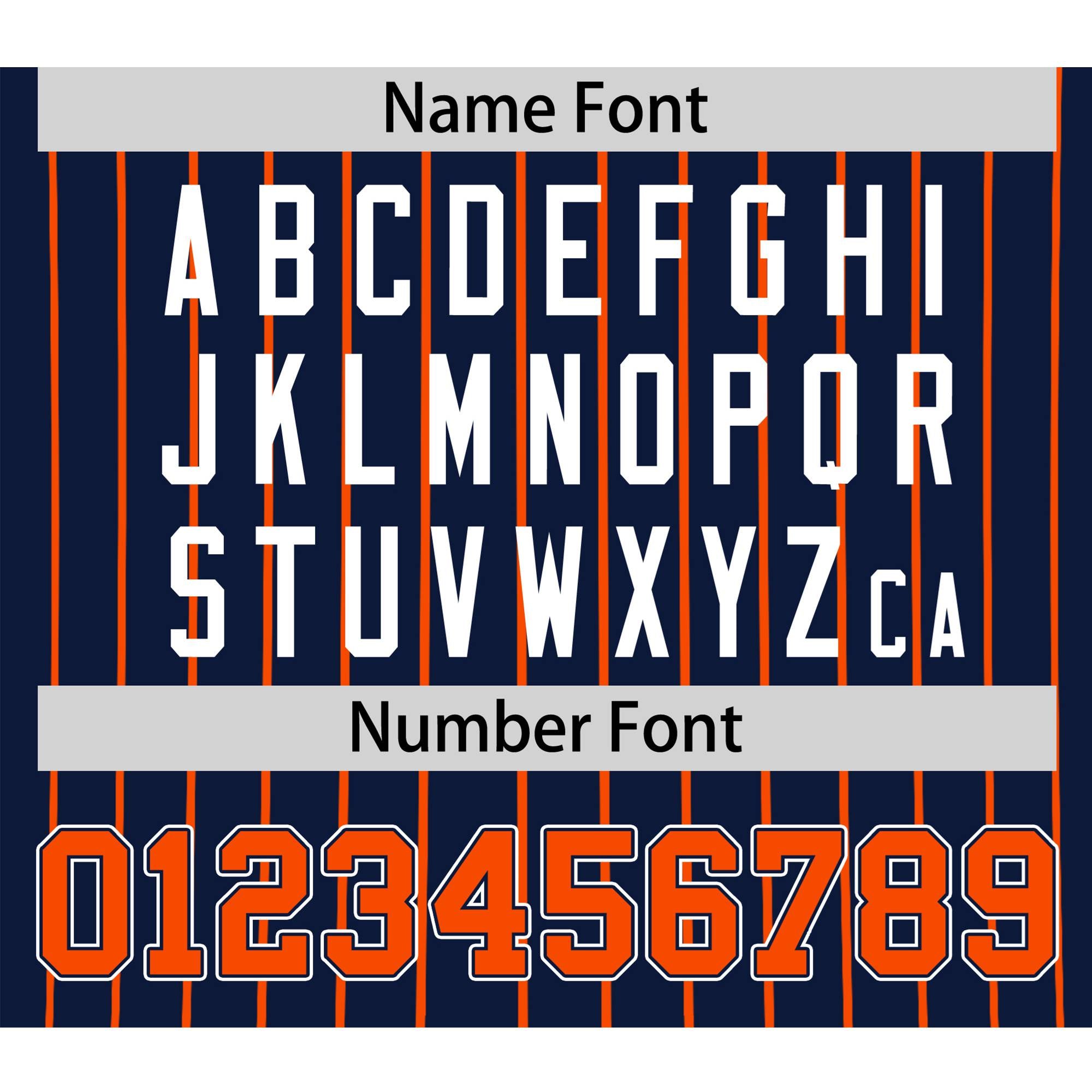 Custom Navy Orange Pinstripe Orange-White Authentic Baseball Jersey