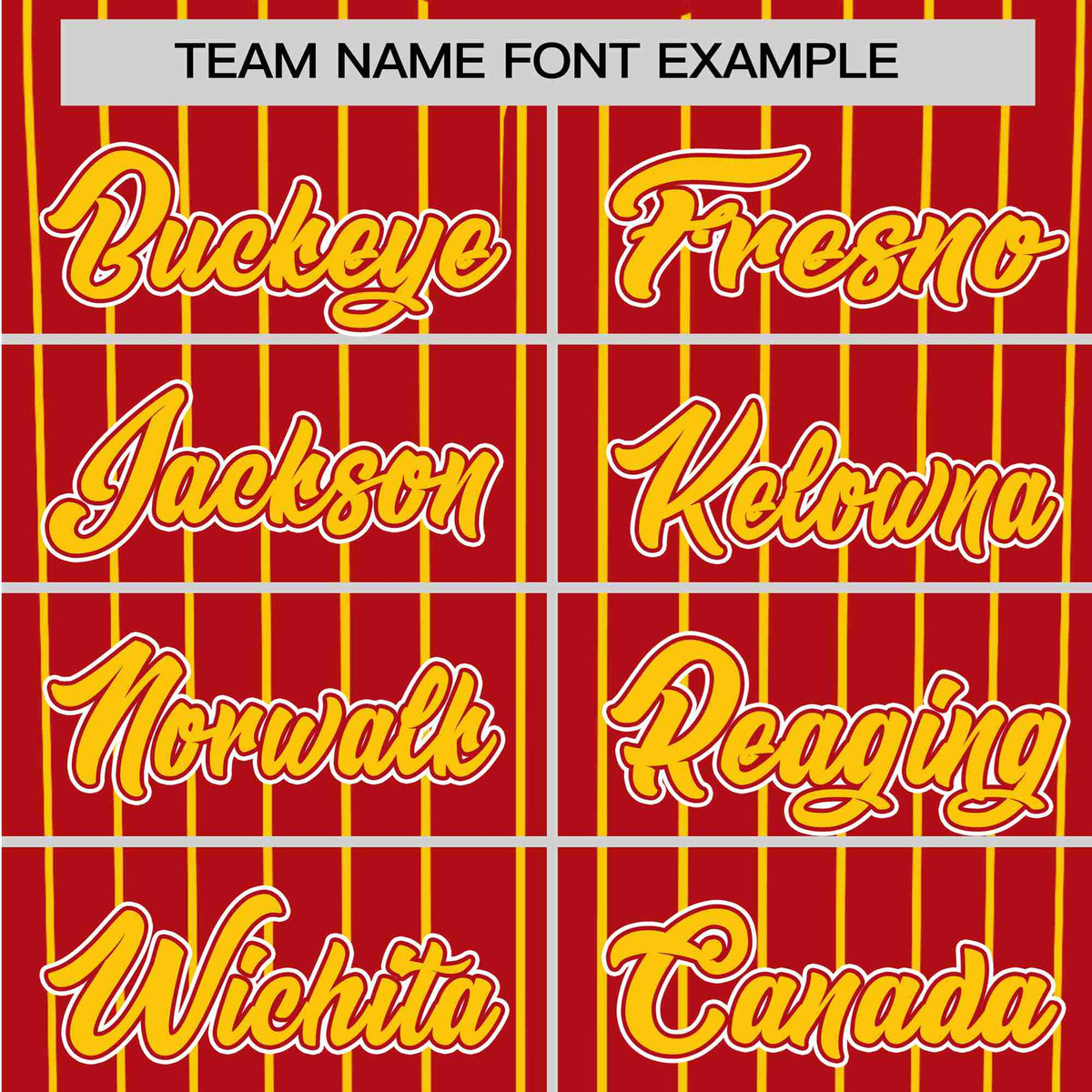 Custom Red Yellow Pinstripe Yellow-White Authentic Baseball Jersey