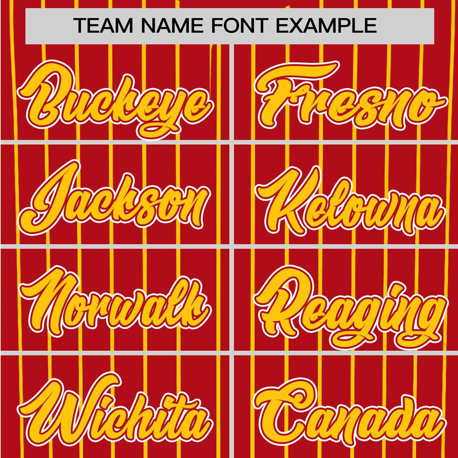 Custom Red Yellow Pinstripe Yellow-White Authentic Baseball Jersey