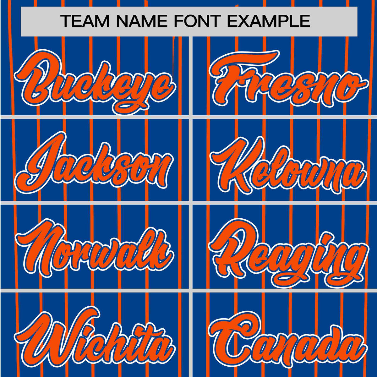 Custom Blue Orange Pinstripe Orange-White Authentic Baseball Jersey