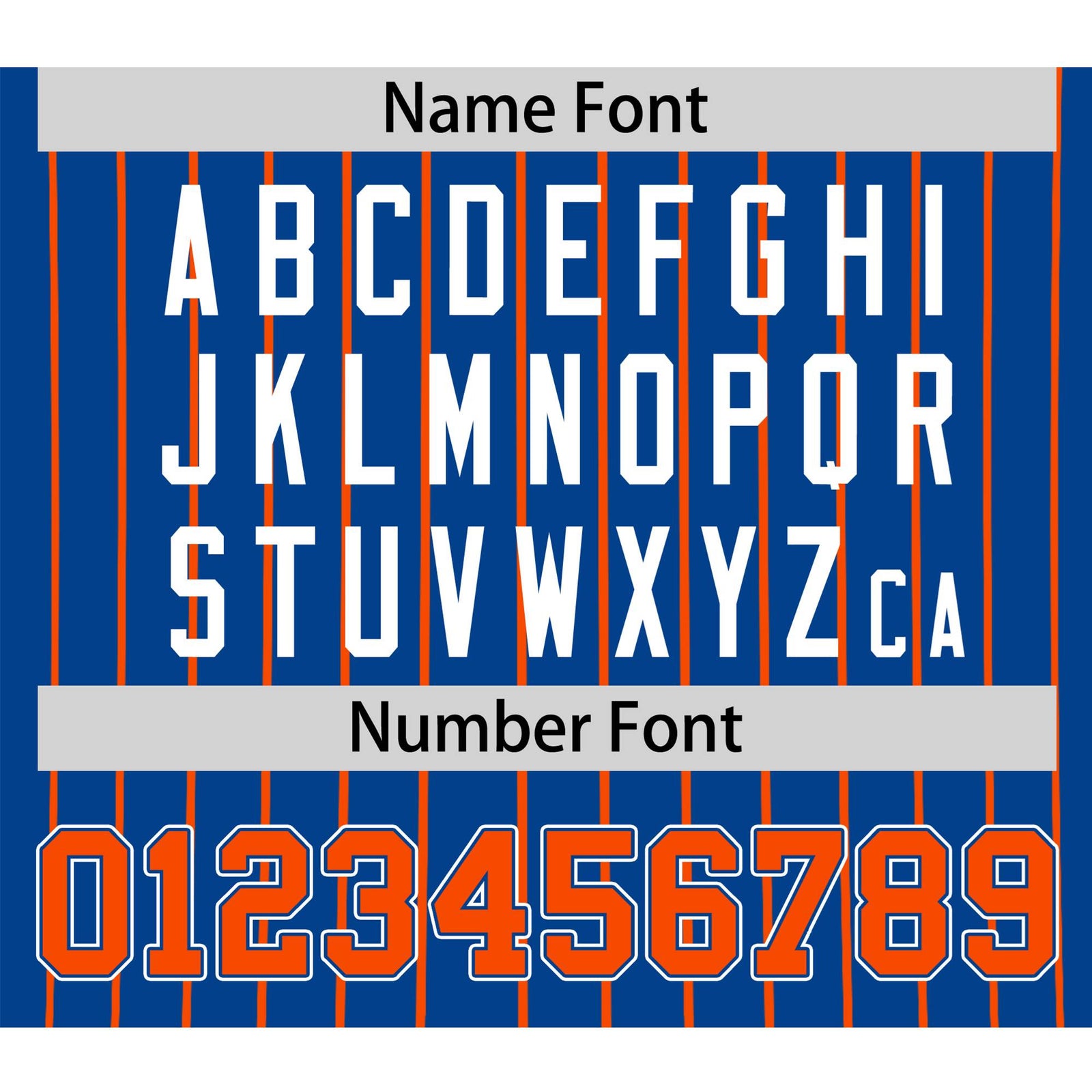 Custom Blue Orange Pinstripe Orange-White Authentic Baseball Jersey