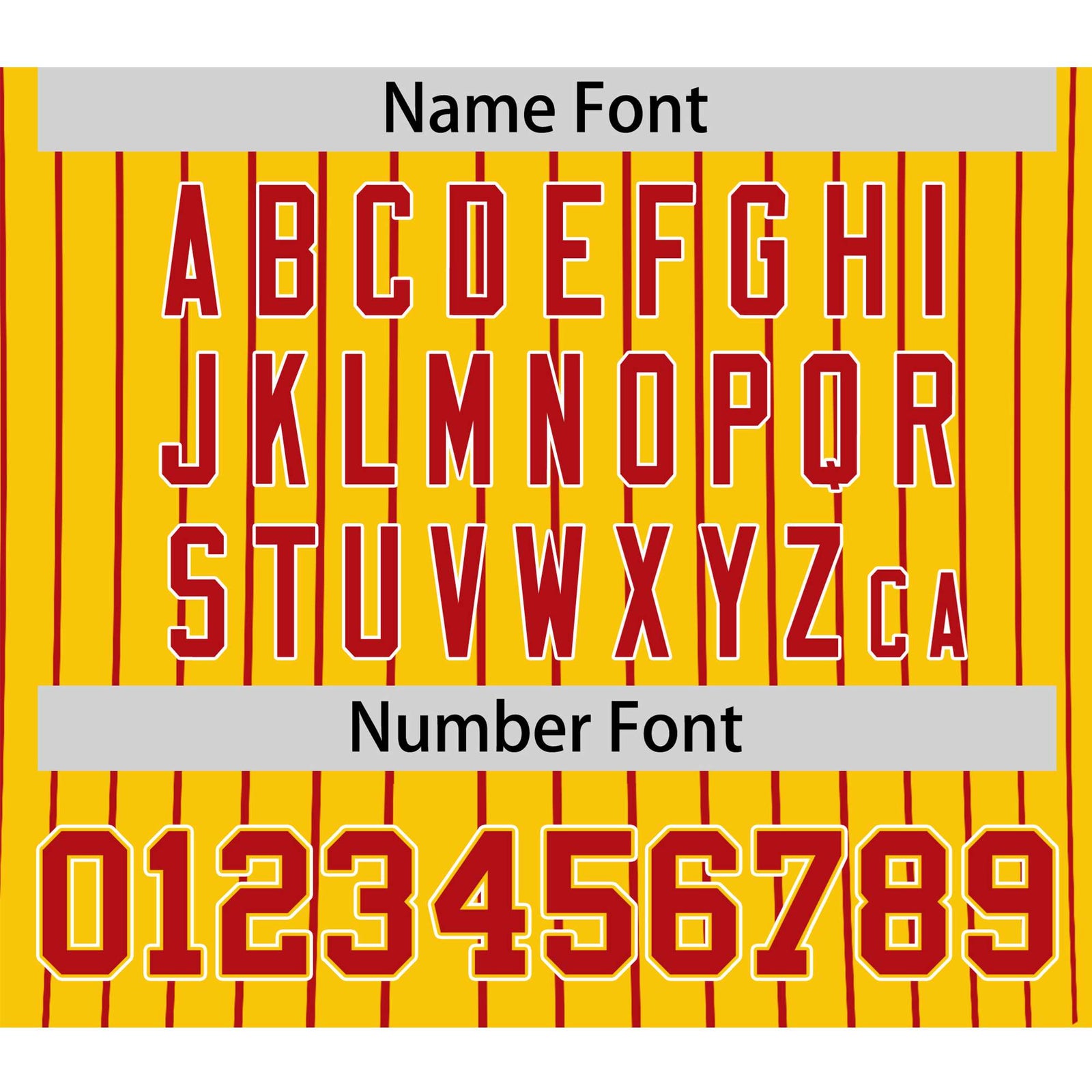 Custom Yellow Red Pinstripe Red-White Authentic Baseball Jersey