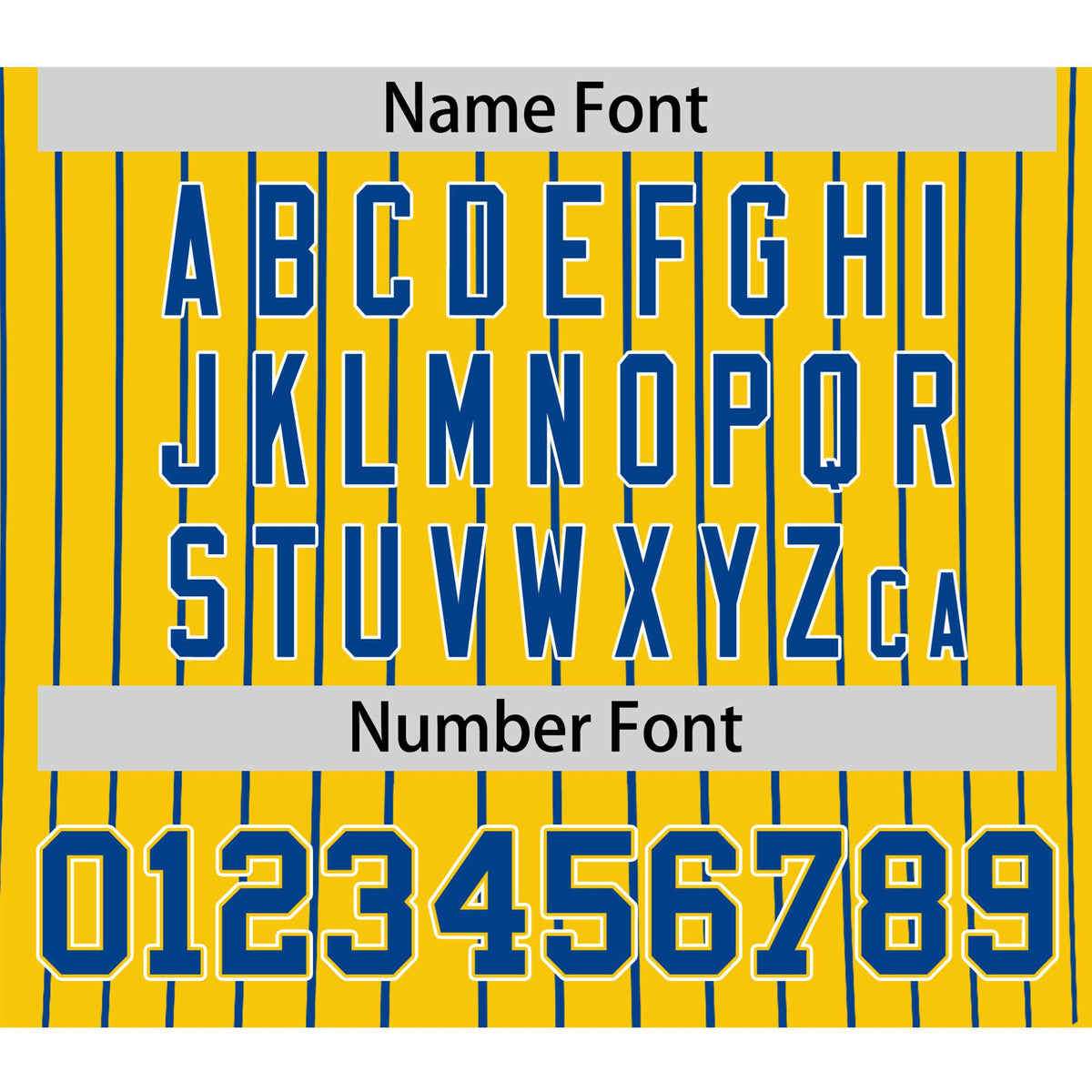 Custom Yellow Blue Pinstripe Blue-White Authentic Baseball Jersey