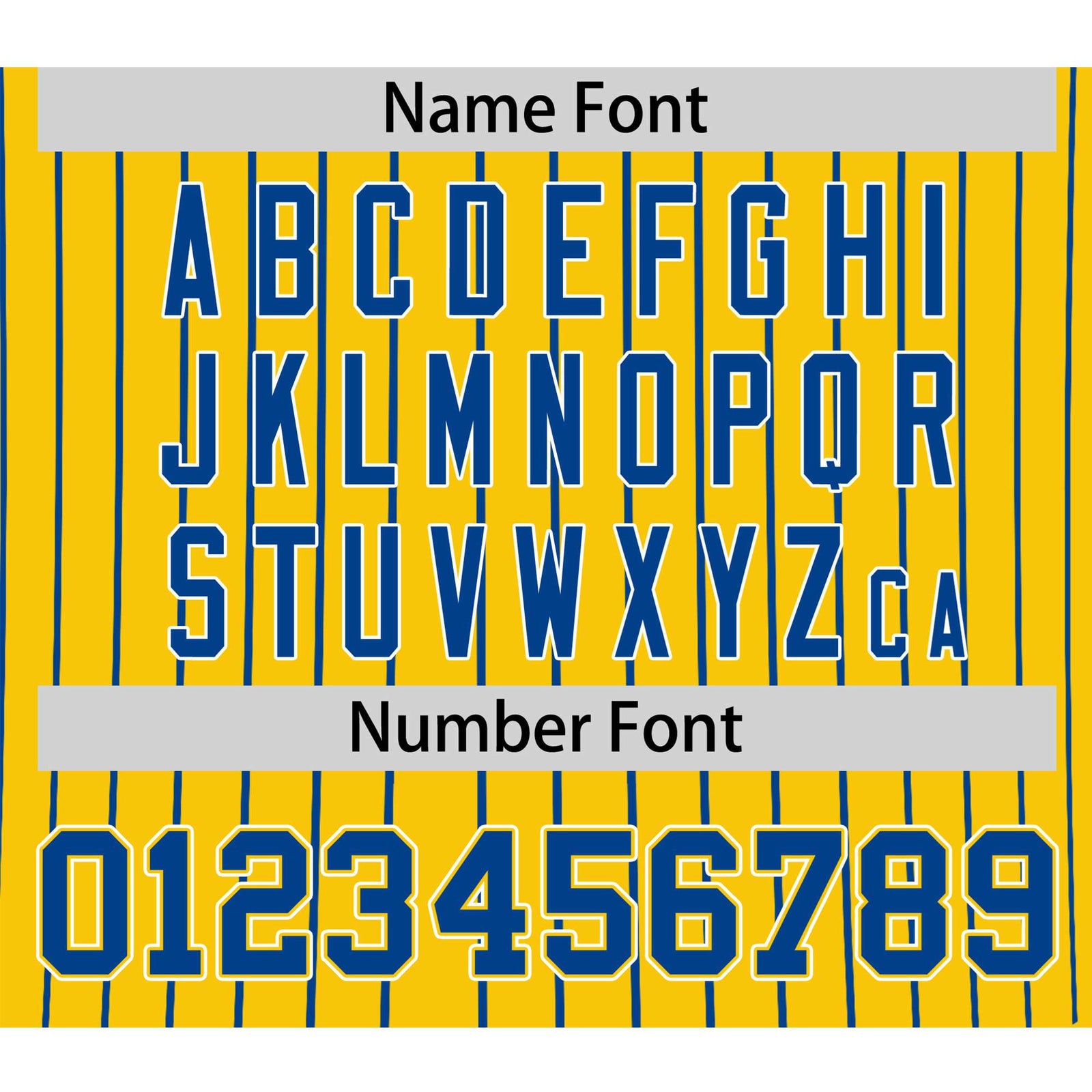 Custom Yellow Blue Pinstripe Blue-White Authentic Baseball Jersey