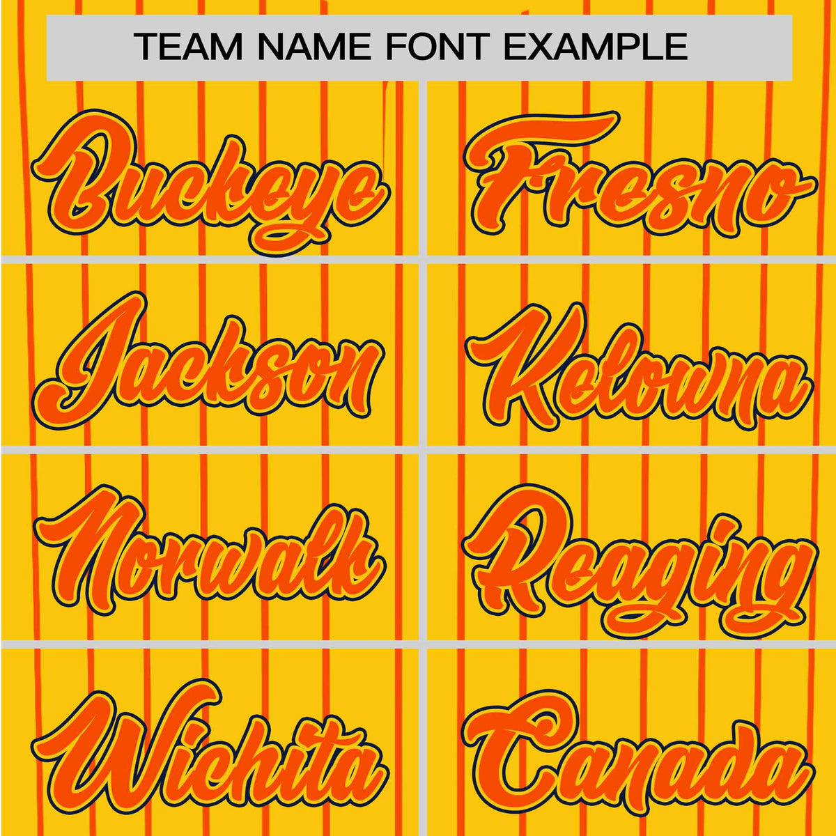 Custom Yellow Orange Pinstripe Orange-Black Authentic Baseball Jersey