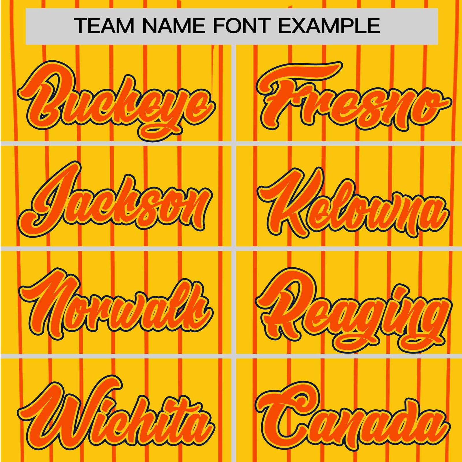 Custom Yellow Orange Pinstripe Orange-Black Authentic Baseball Jersey