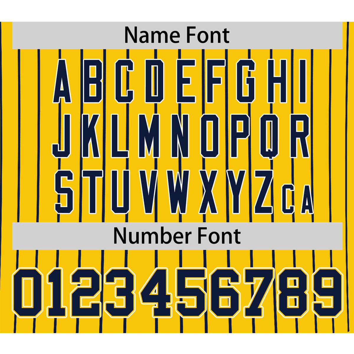 Custom Yellow Navy Pinstripe Navy-White Authentic Baseball Jersey