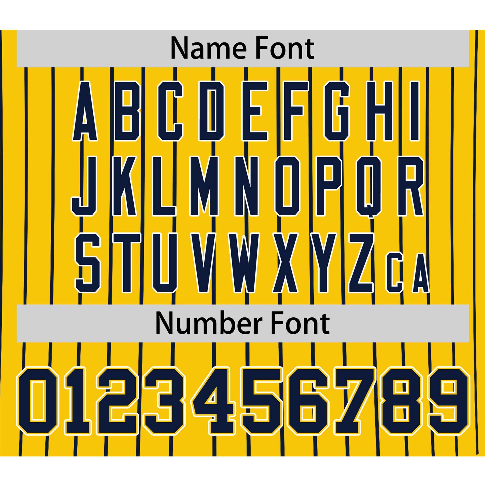 Custom Yellow Navy Pinstripe Navy-White Authentic Baseball Jersey